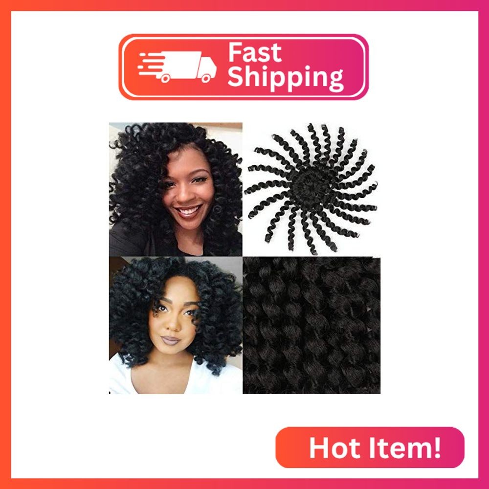 3 Pcs Wand Curly Braids 8 Inch Natural Black Jamaican Bounce African Collection