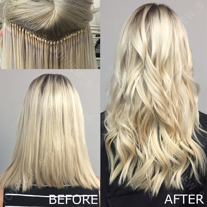 300s Thick Bonds I Tip Nano-Micro Ring Remy Human Hair Extensions Full Head Soft