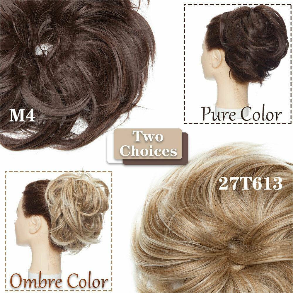 THICK Curly Bun Extension Scrunchie Hair Piece As Human Messy Chignon Soft 48g