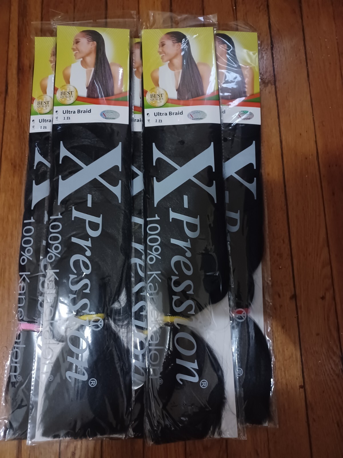 X-pression 82″ 165g Ultra Braiding Hair, 10 packs color #1B
