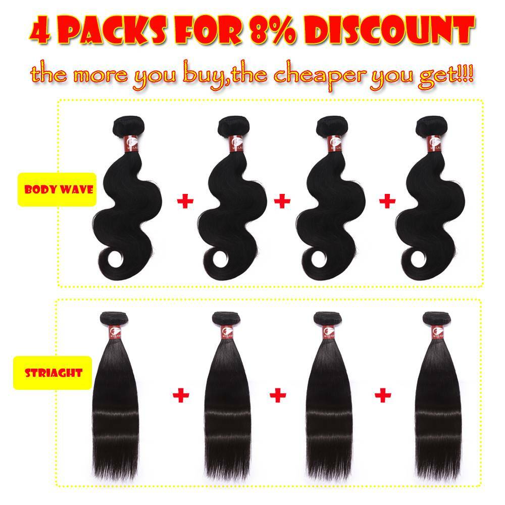 Malaysian Virgin Human Hair Deals/Bundle Weave Weft Hair Extensions 1-3-4Bundles