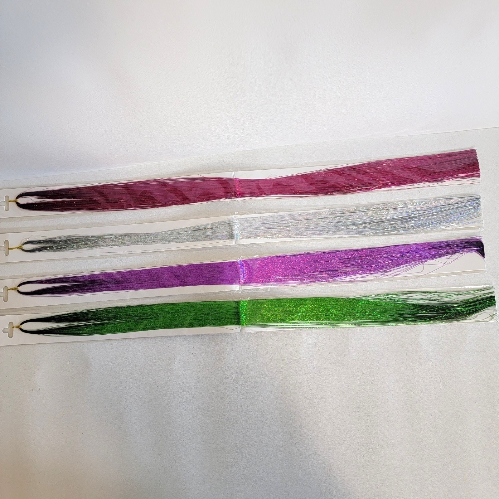 14 Pack Mixed Colors Hair Tinsel Kit with Tools 23 Inch Fairy Hair Extensions
