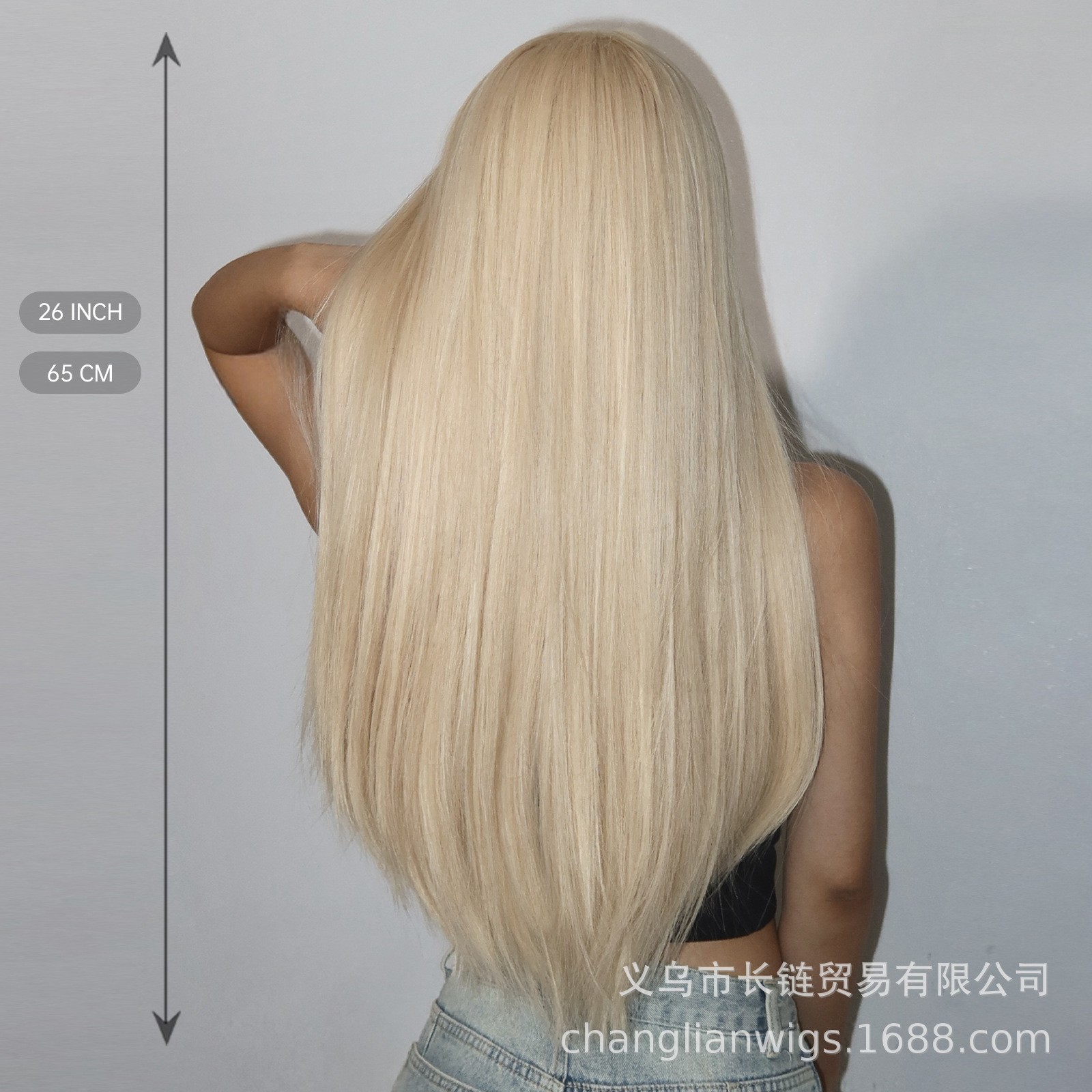 Natural Golden Long Straight Wig Heat Resistant Synthetic Rose Net Full Wig Cap