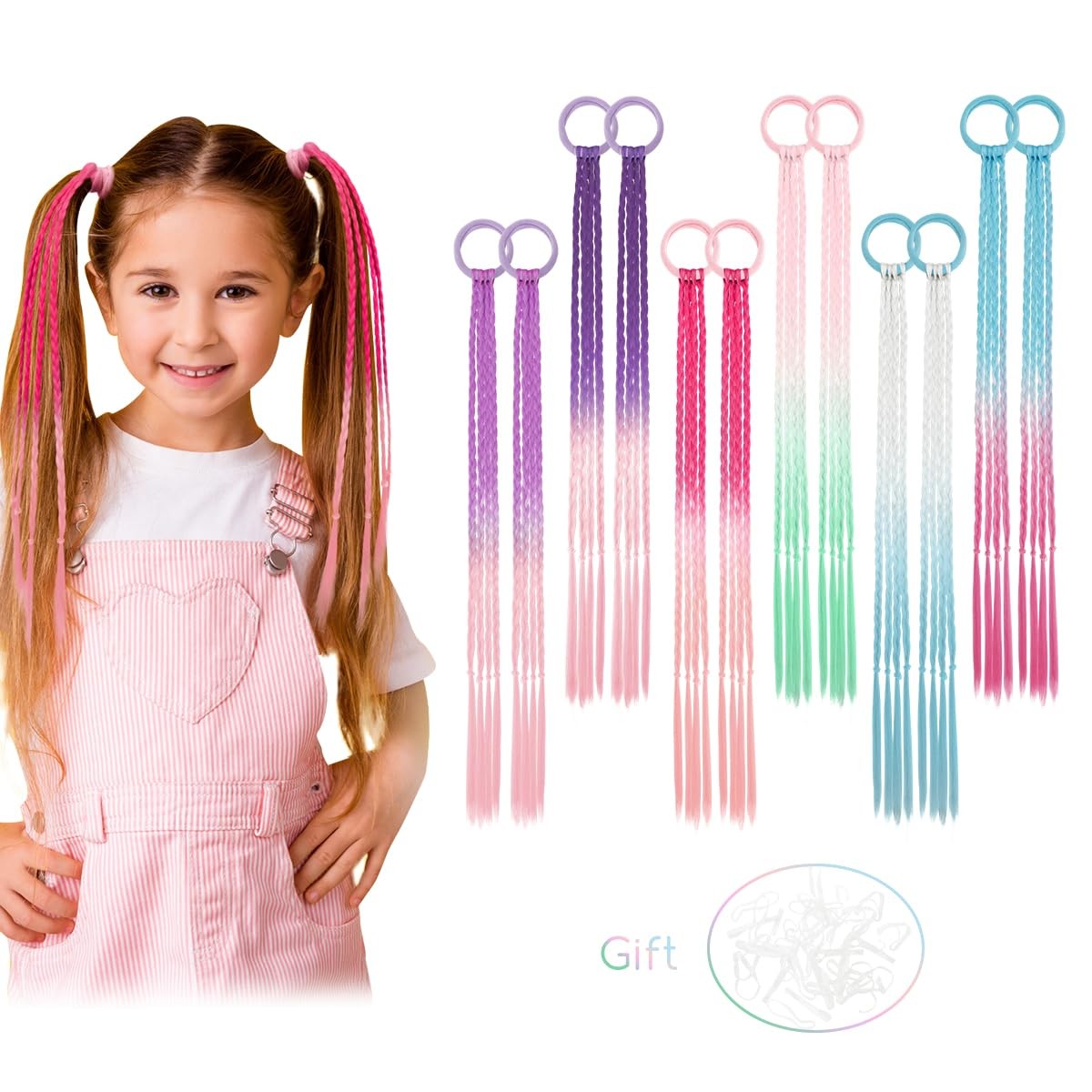 Hair Accessories for Girls, Colored Hair Extensions for Kids, Hair Stuff for …