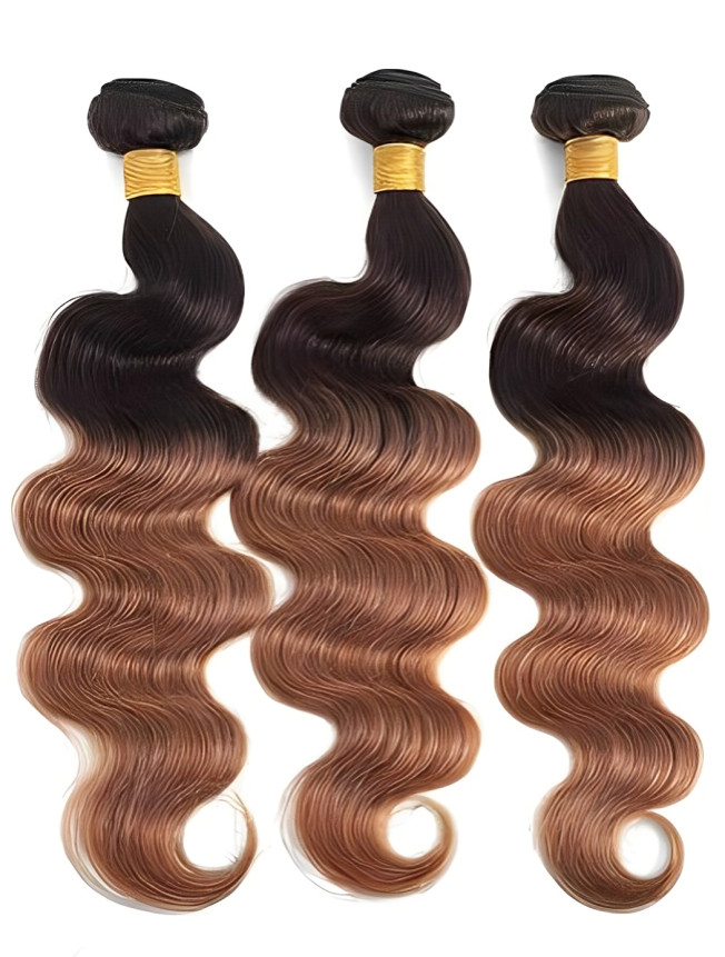 10-12-14″ Ombre Body Wave Human Hair 3 Bundles Virgin Weave
