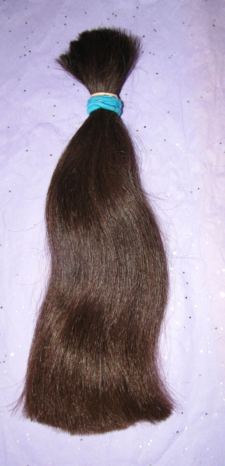 HUMAN HAIR HAIRCUT 12 INCH CHOCOLATE BROWN PONYTAIL COSPLAY-REBORN DOLLS T41