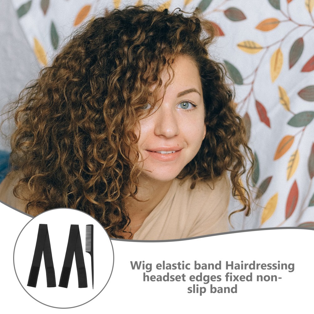 1 Set Adjustable Elastic Wig Band for Wig Black Durable Reusable Strap