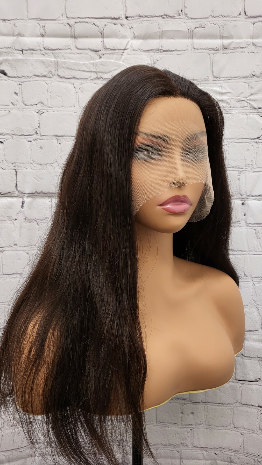 Unprocessed 100% Brazilian Human Hair lace wig ear to ear hand tie natural black