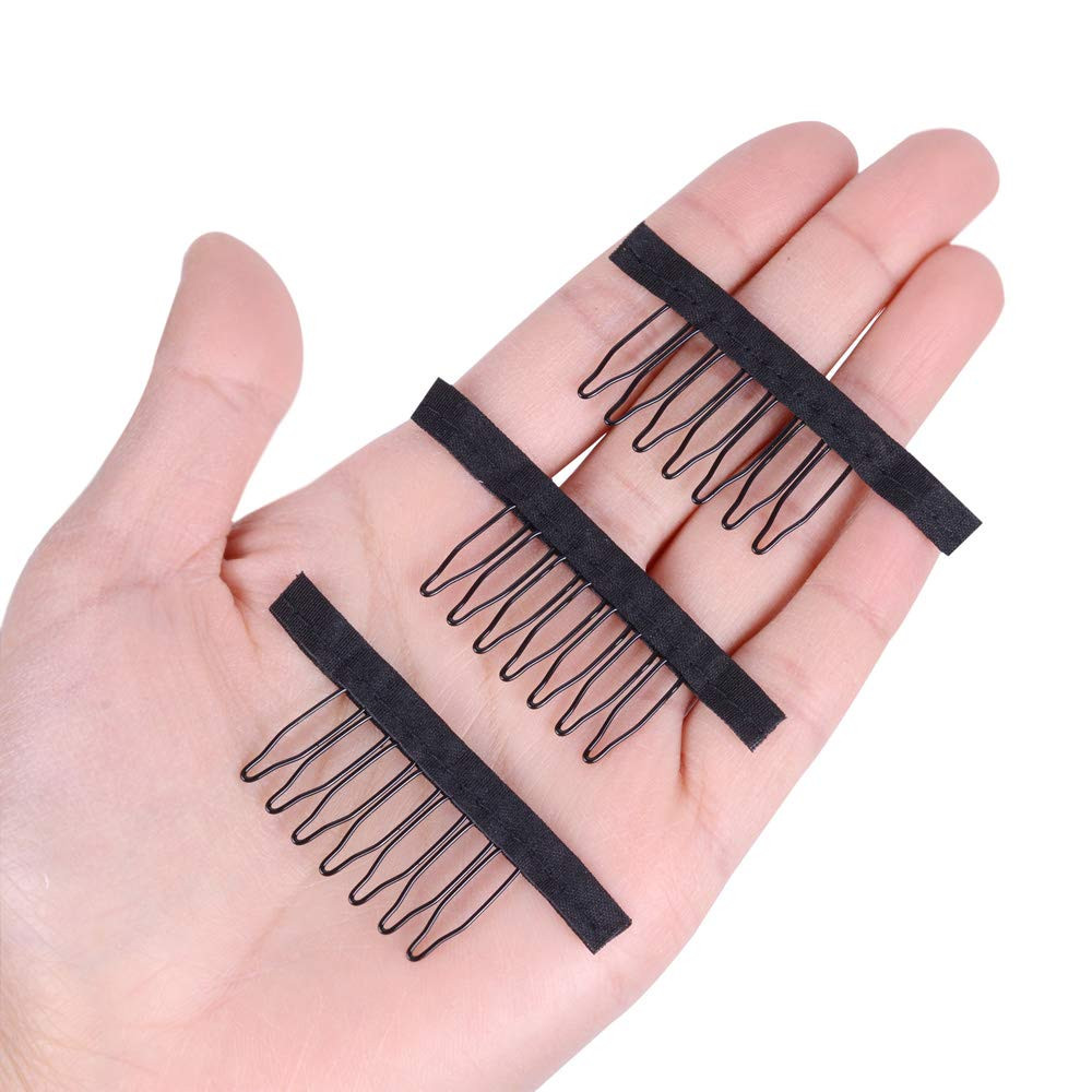 24 Pieces Steel Cloth Wig Combs and Clips Set – 7-Teeth Hair Accessories Tools f
