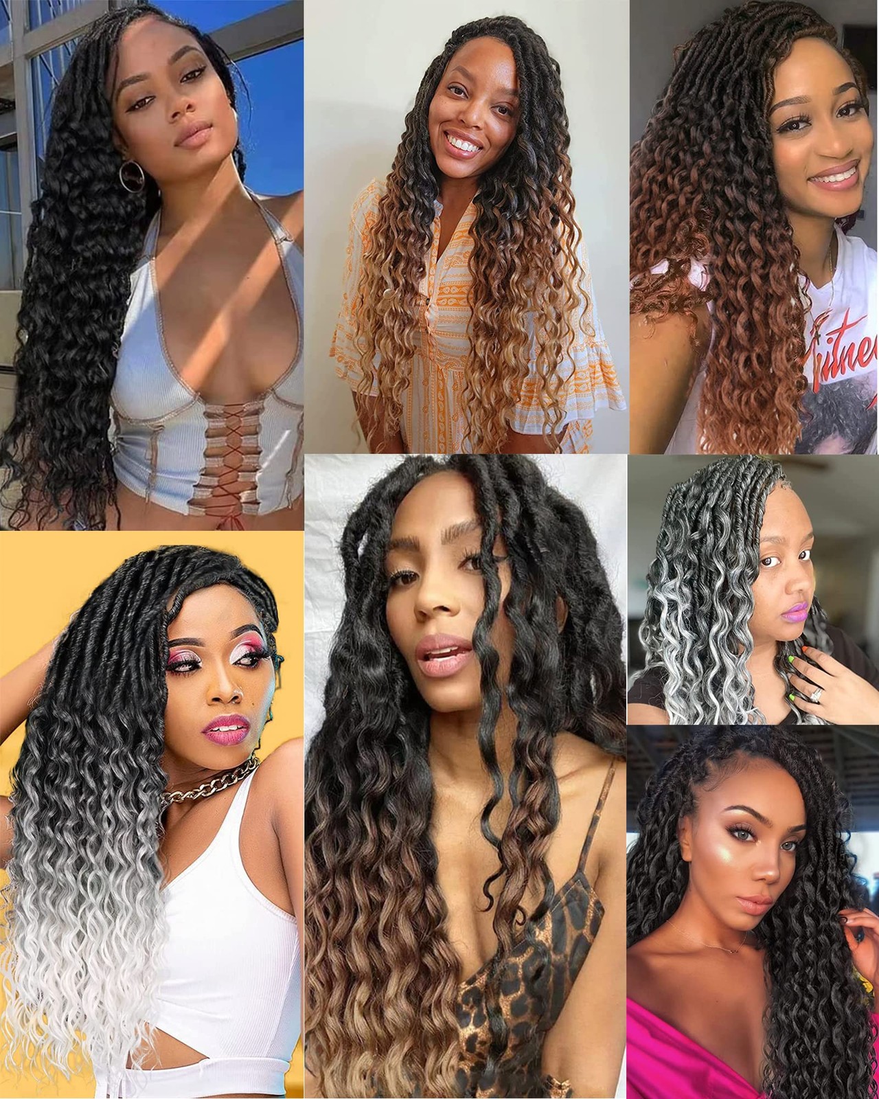 Miss Sula Deep Wave Faux Locs Crochet Hair For Black Women24 Inches 8 Packs 112