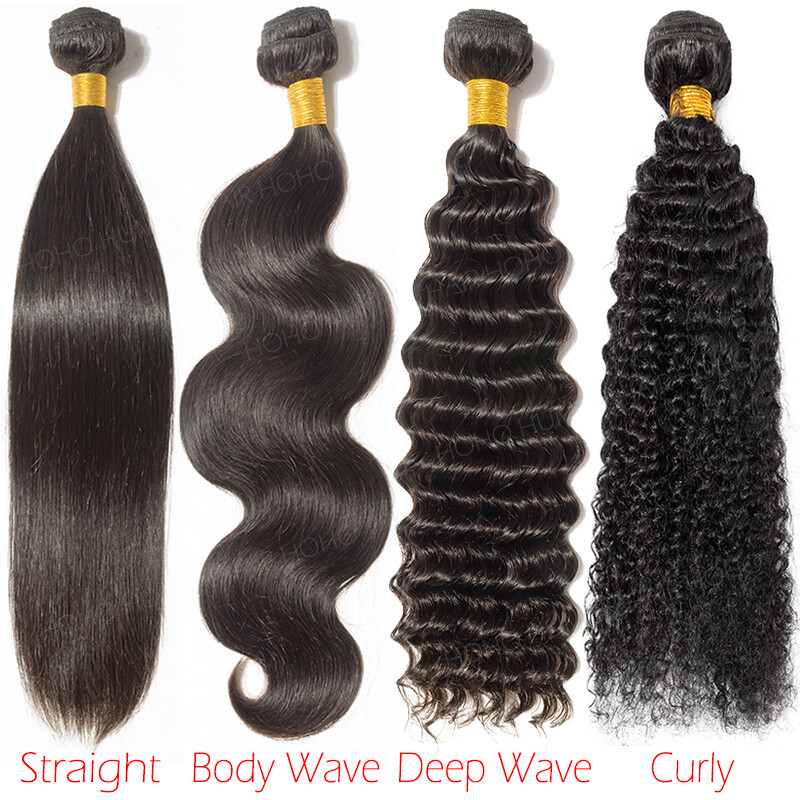 300g Body Wave Virgin Human Hair Extensions Weave Curly 3 Bundles Thick Weft Sew