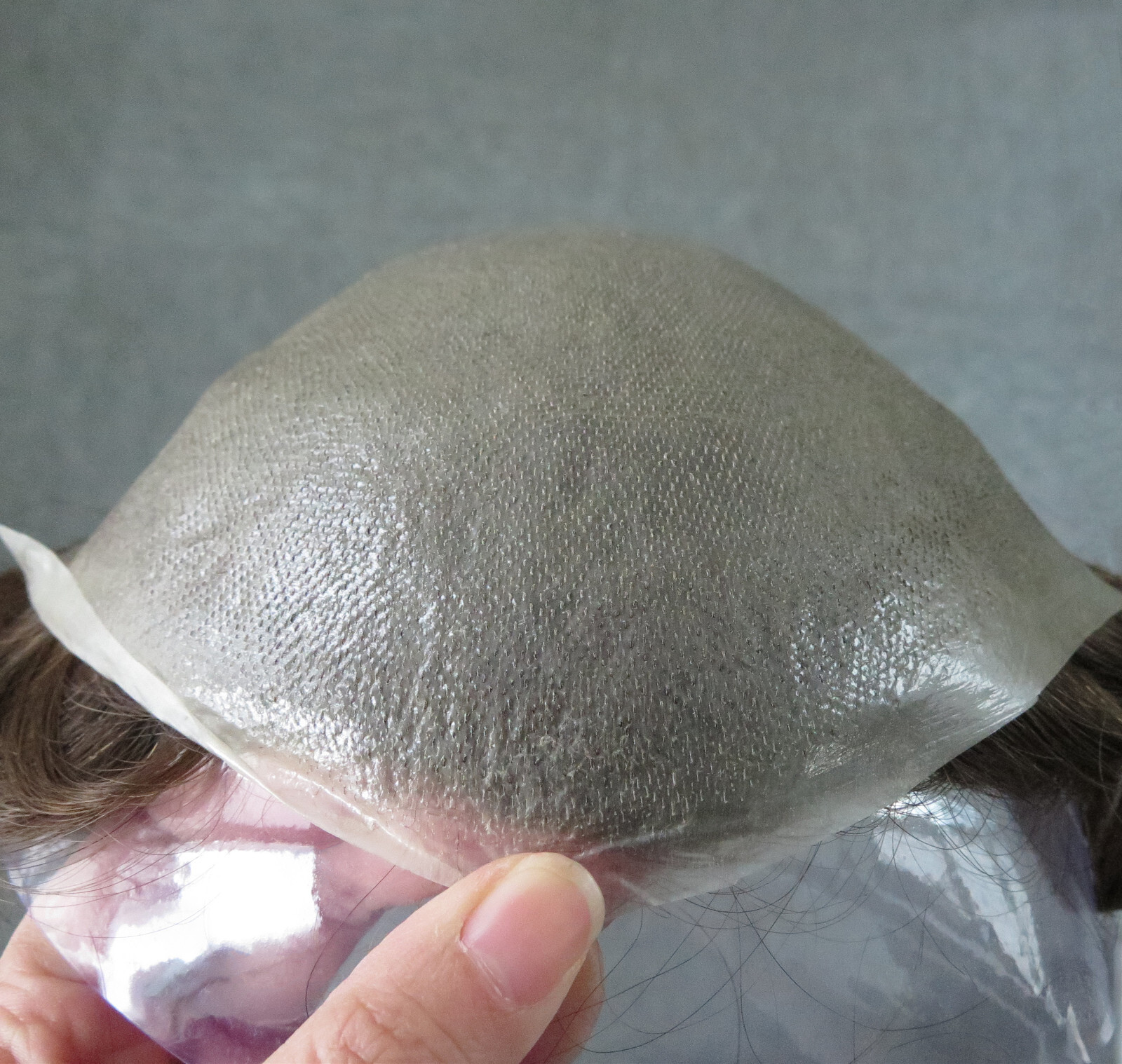 Mens Toupee Hair Replacement System Hairpiece 0.03 Thin Skin Human Hair Mirage#5