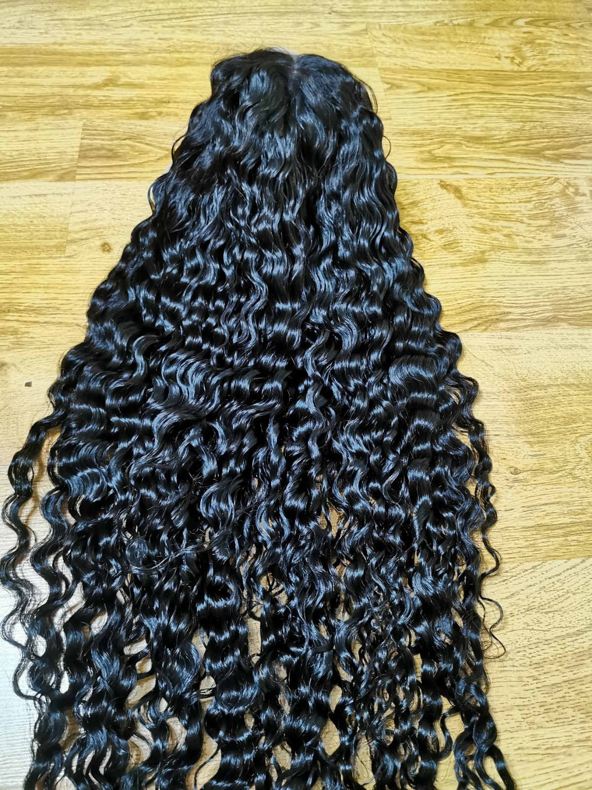 30” High Quality Natural Black Deep Wave Curly Human Hair 13X6 Front Lace Wig.