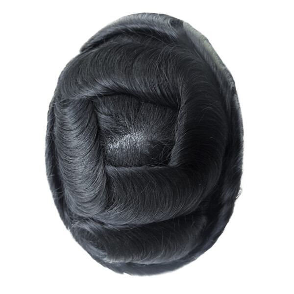 Toupee Mens Human Hair Skin Mono PU Replecement System Hair Pieces Hairpiece8X10
