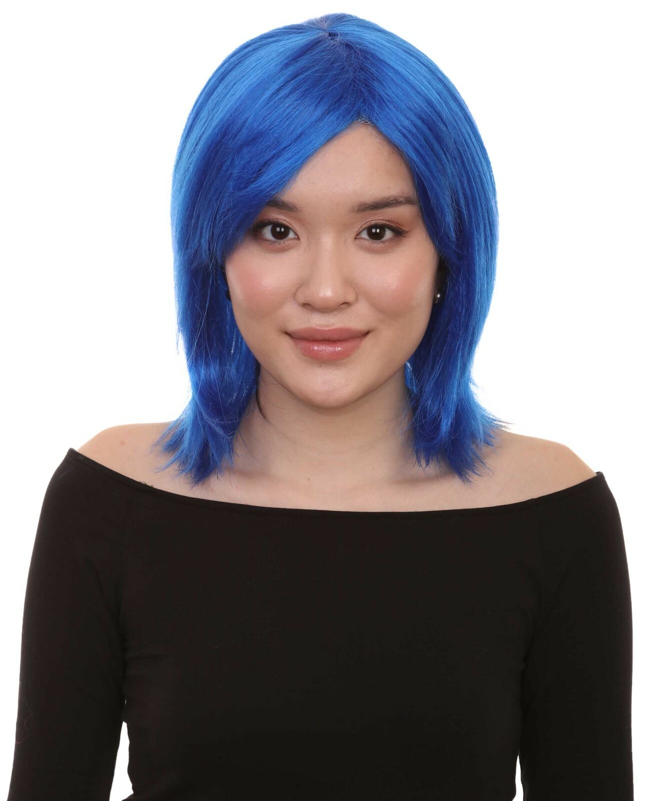 Shoulder Length Bob with Side Bangs Party Wig, Halloween Wig, Multiple Colors