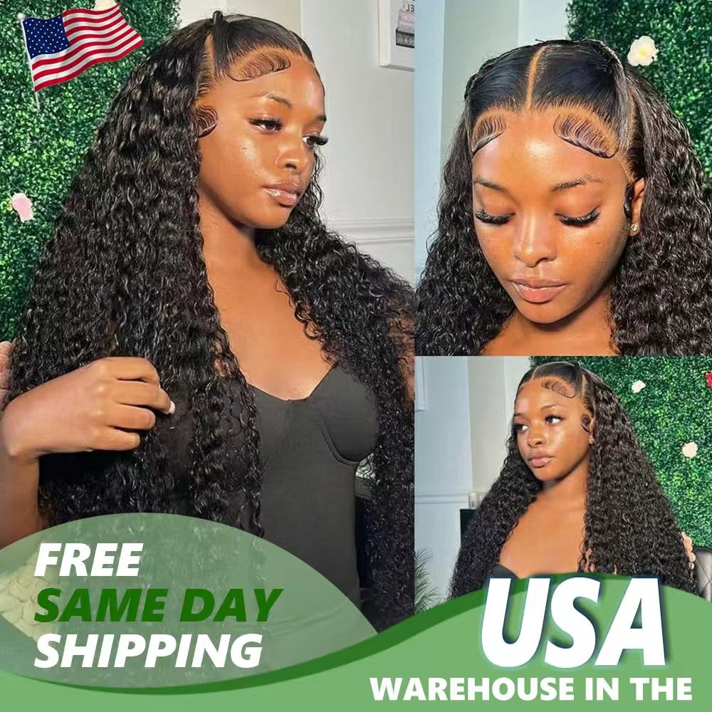 Brazilian Virgin Transparent Lace Wigs Human Hair 5×5 Natural Color Water Wave