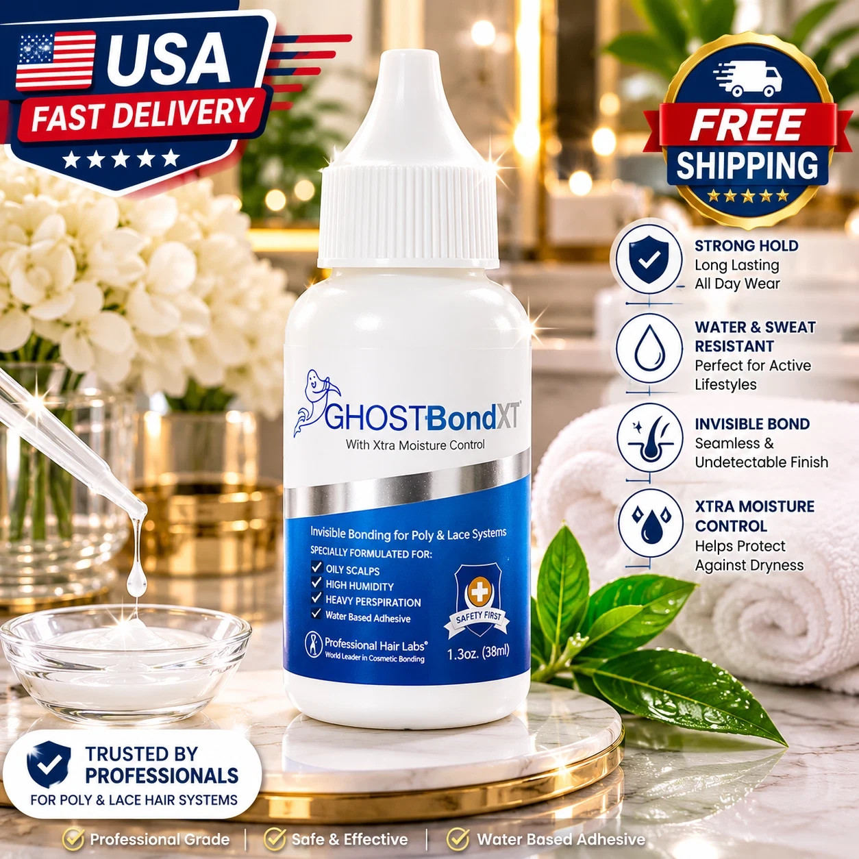 Ghost Bond Lace Wig Adhesive Hair Glue 1.3oz Waterproof Strong Hold