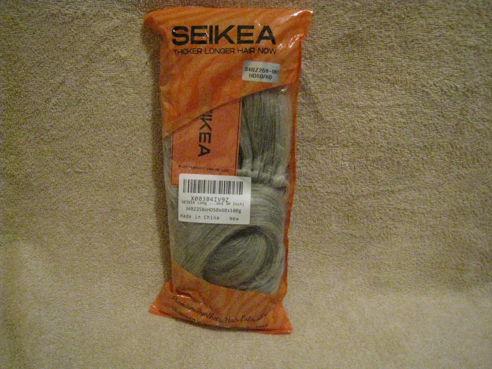 Seikea Long 30″ synthetic hair ponytail extension 34BZ258-180 HD50/60 Silver NEW