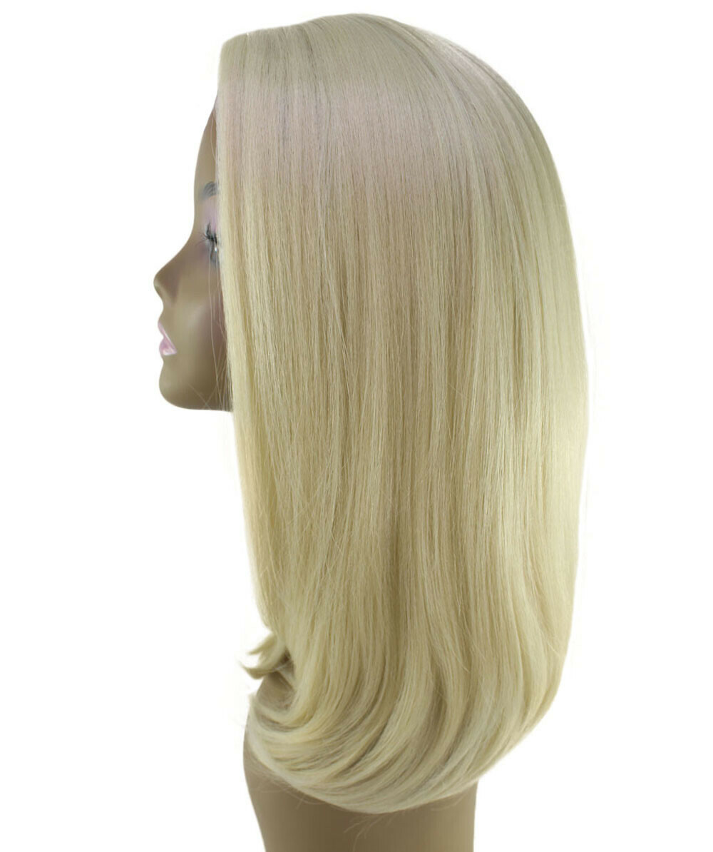 LUXLUXE Paloma Straight 18 Inch Long 360 Degree Lace Front Wig, Light Blonde