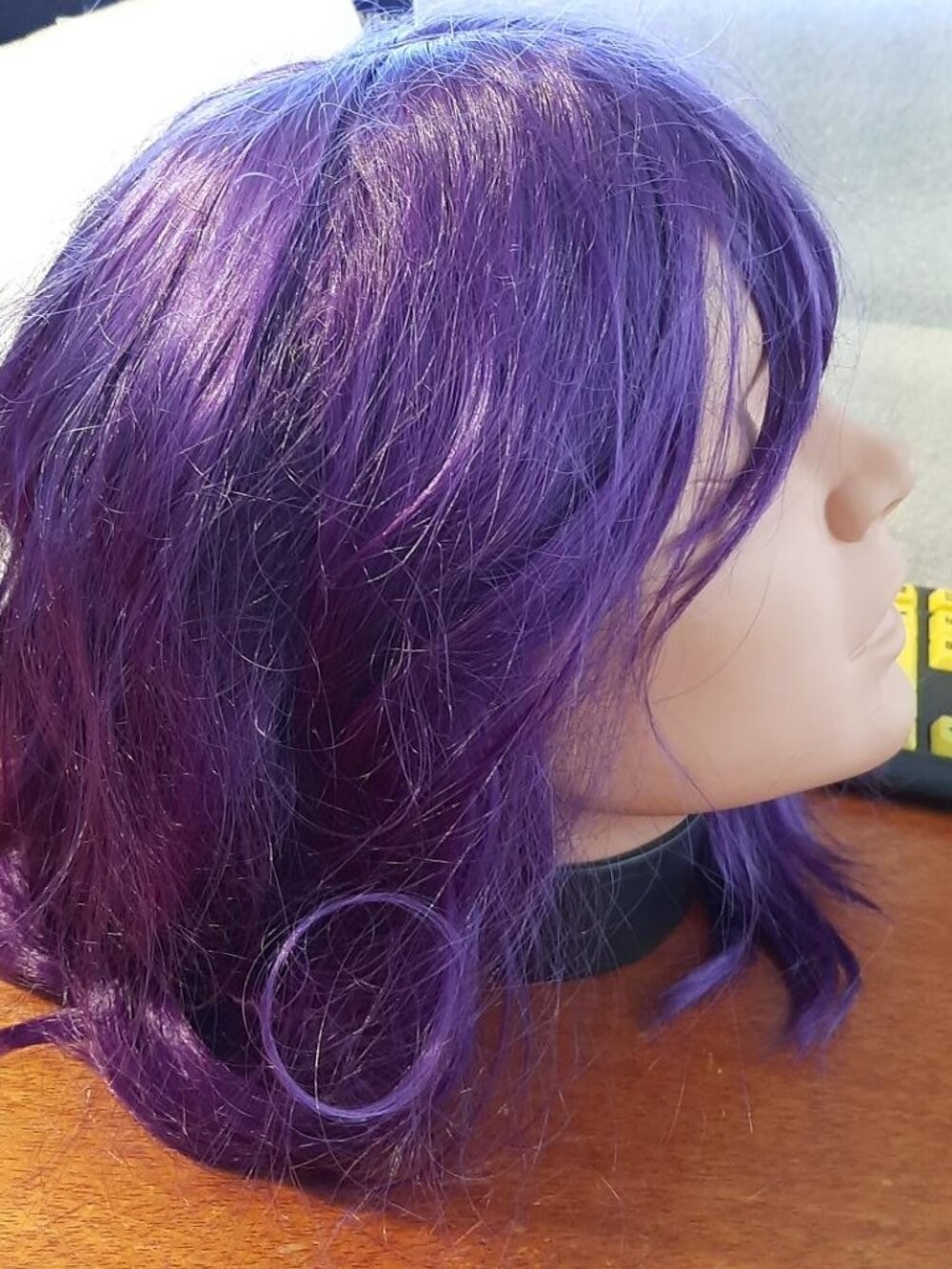 NEW ! Women Long 16 Inch Wig Curly Dark Purple