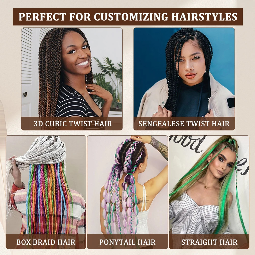 Hot Water Setting Pre-stretched Braids Hair Itch Free Ombre Synthetic Extensions