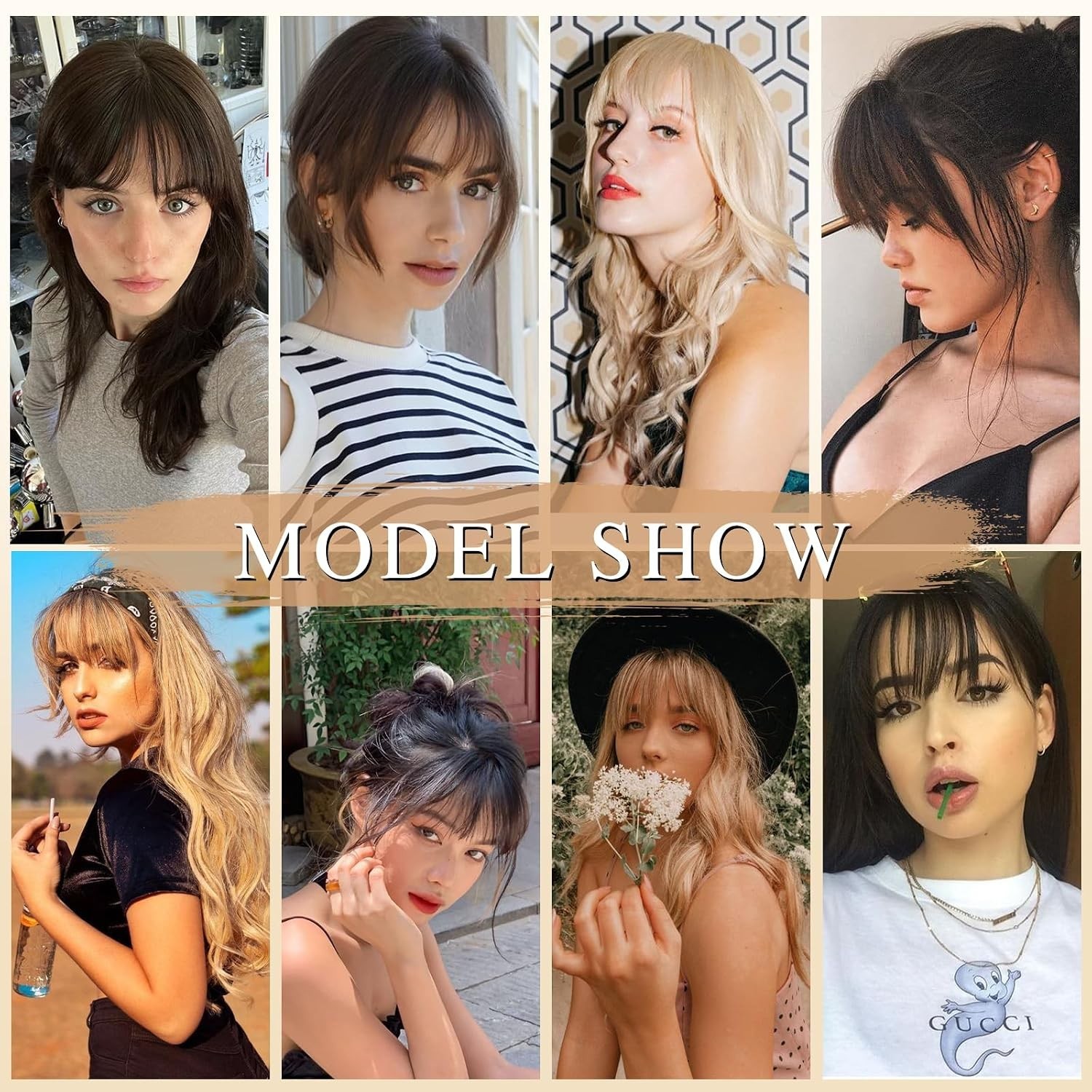 Real Human Hair Extensions Wispy Bangs