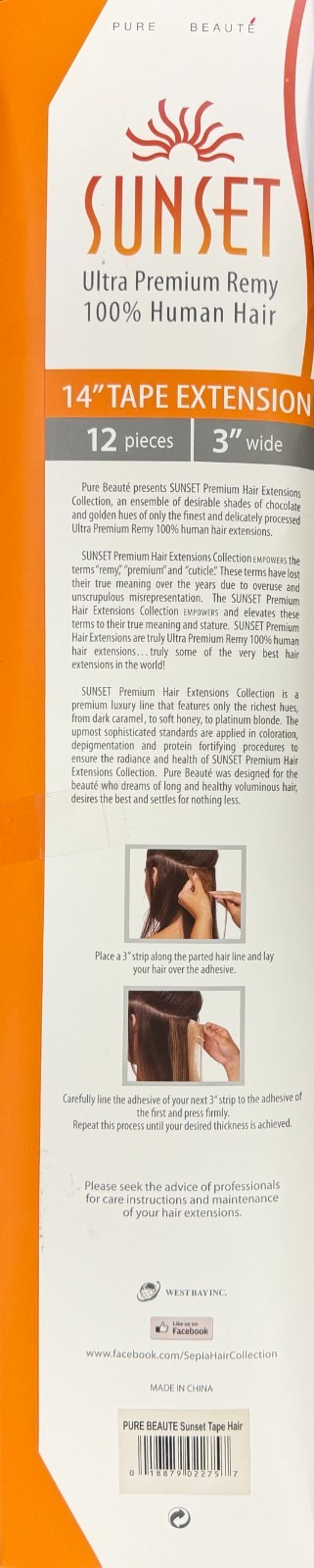 Sepia Sunset Ultra Premium Remy Human Hair 14″ Tape-In Extensions 12pcs #14/24