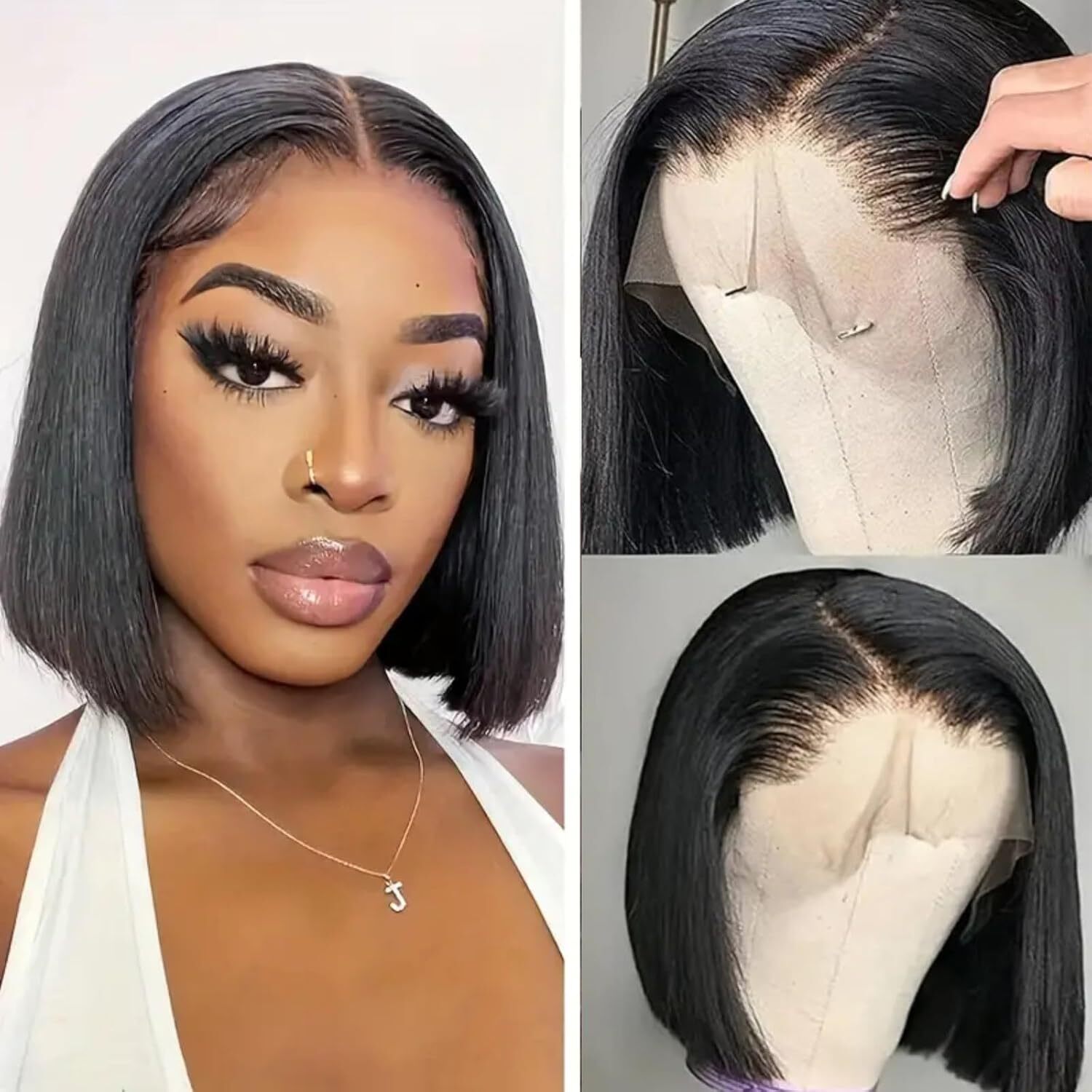 Bob Cut 5×5 Silk Base Full Lace Human Hair Wig Brazilian Remy Hair Silk Top Wigs