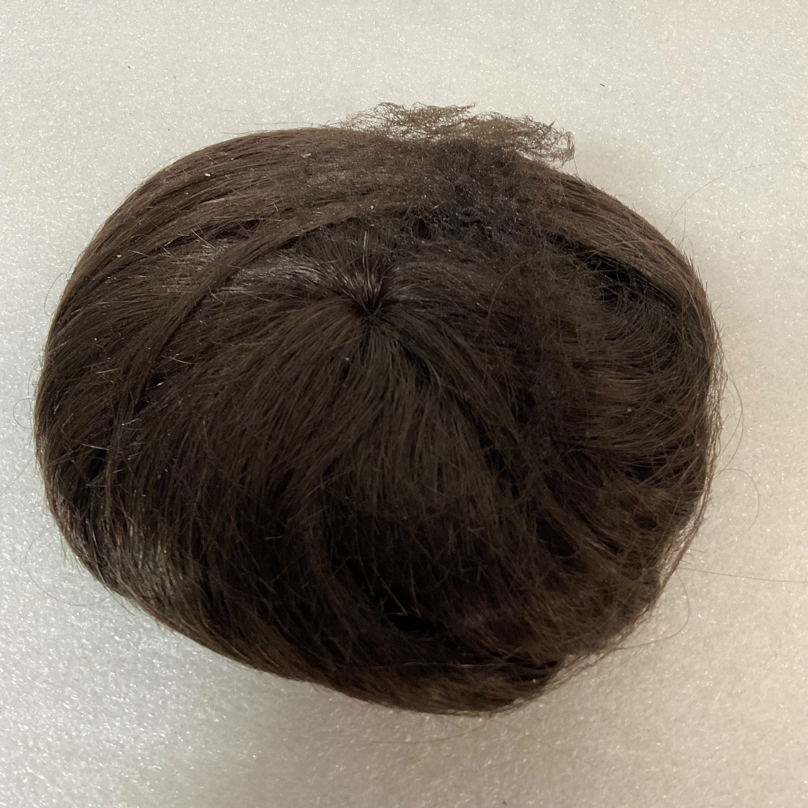 6in Dark Brown Human Hair Bun Extension Clip-In Hairpiece Natural Look