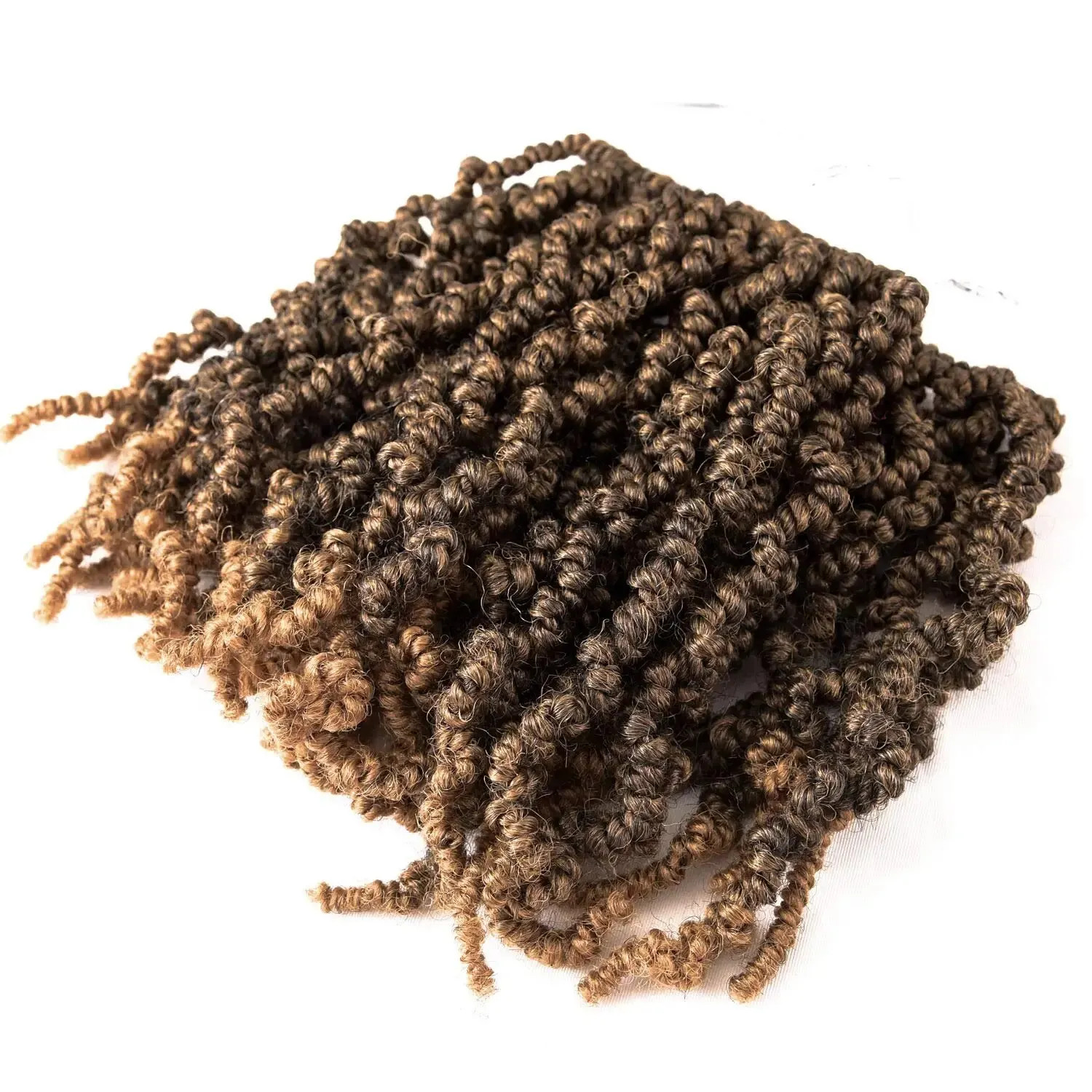 Short Curly Spring Pre twisted Ombre Synthetic Crochet Braids Hair Extensions