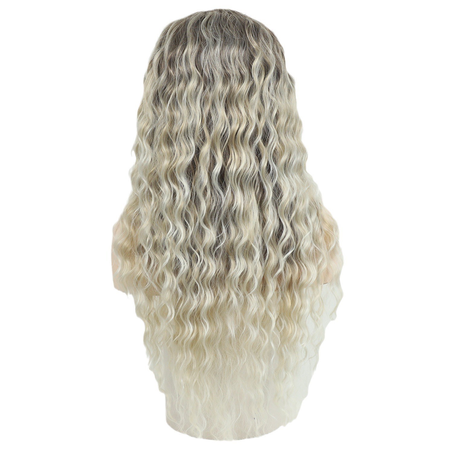 25″ Ombre Blonde Curly Wig African American Synthetic Hair Long Women’s