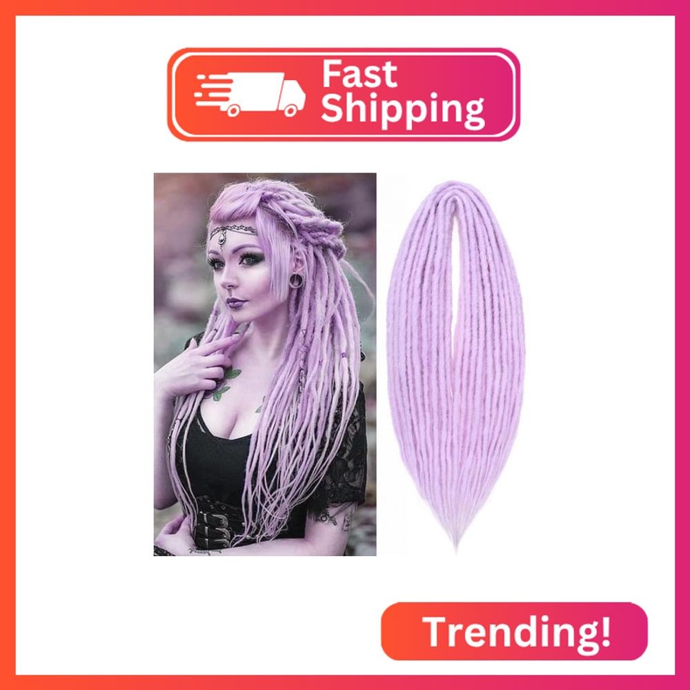 Leeven Lavender Synthetic Double Ended Dreadlock Extensions 24 Inch Light Purple