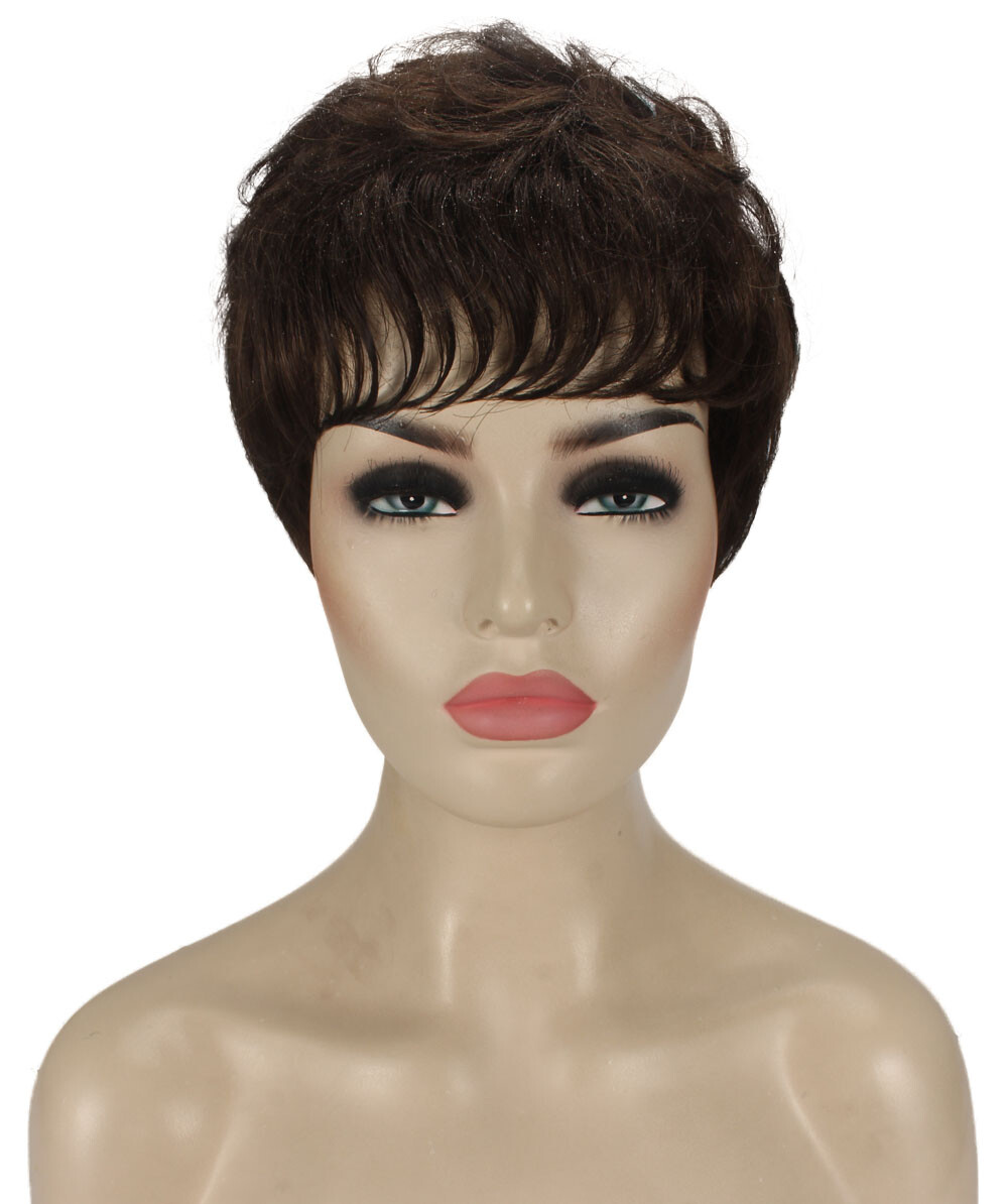 Veronica – Curly Kanekalon Synthetic Fiber Full Wig, 2-4.5 in, Medium Brown
