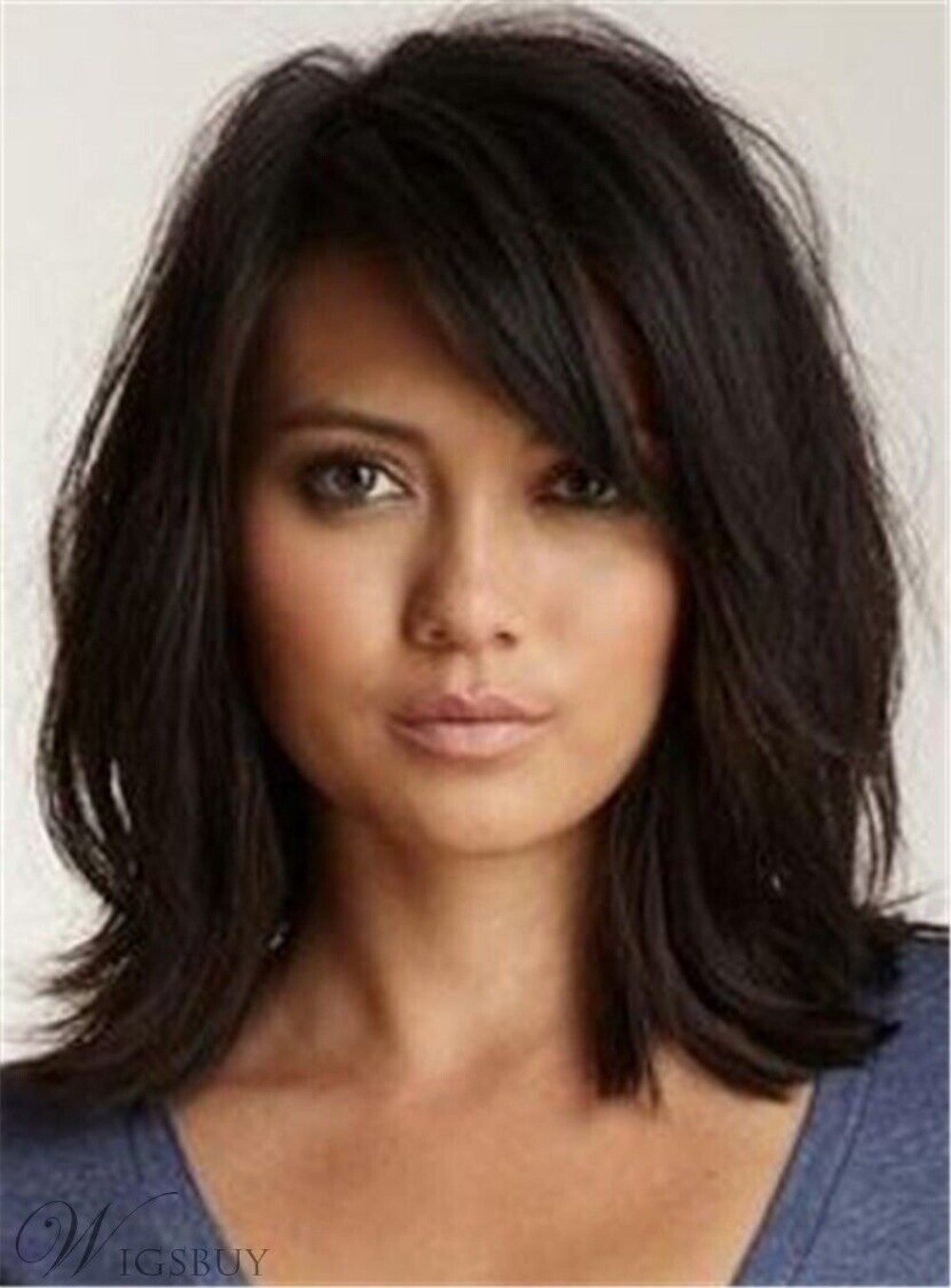 Messy Lob Loose Wavy Wigs Woman Blend Capless Women Heat OK Natural Daily Wig