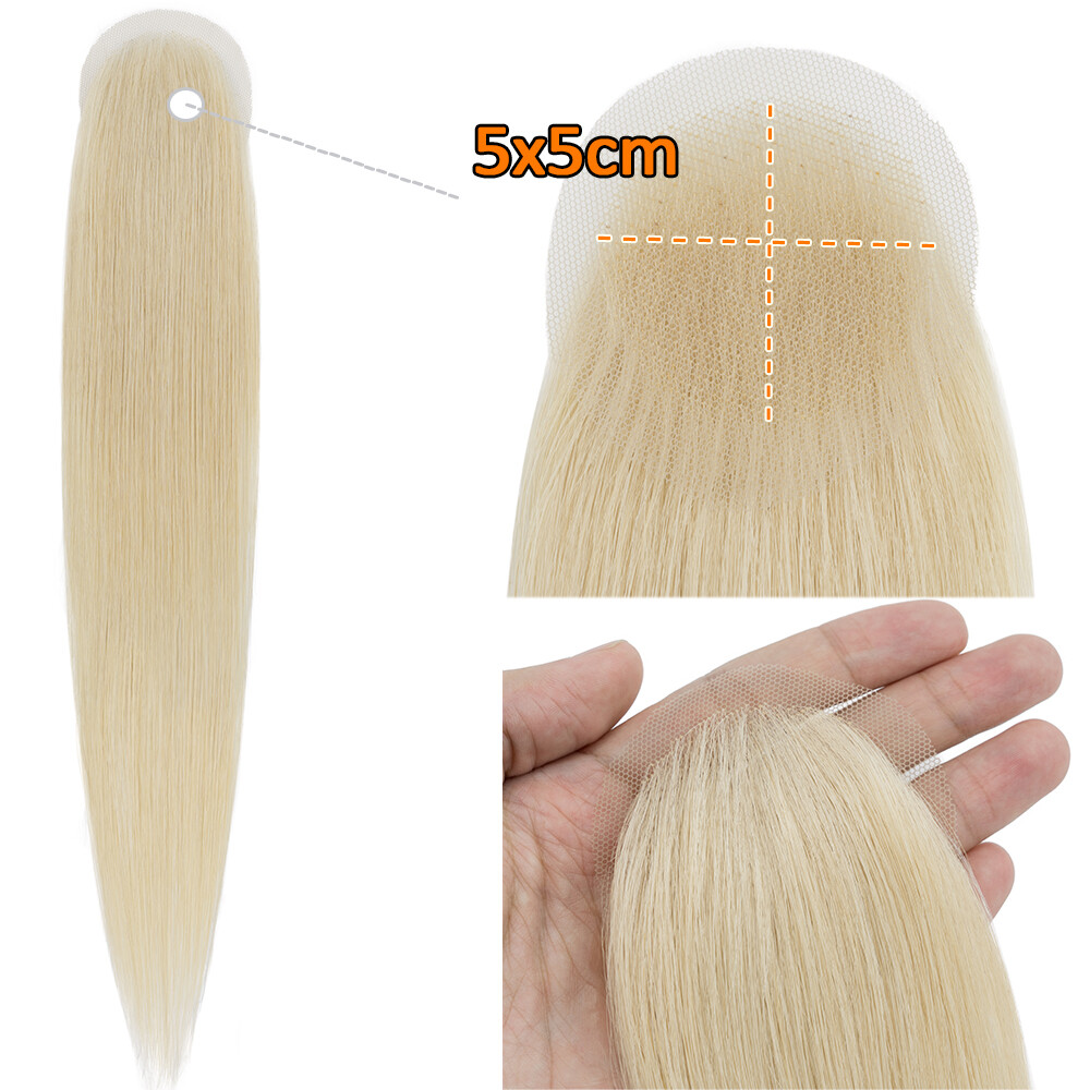 Full Lace Cover-up Tape Human Hair Patches Hairpiece for Alopecia Areata 8″ 18″