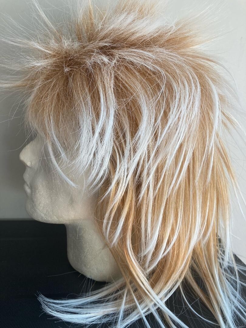 BLONDE SPIKEY WIG DAVID BOWIE COSTUME LABYRINTH FANCY DRESS ADULT TINA TURNER