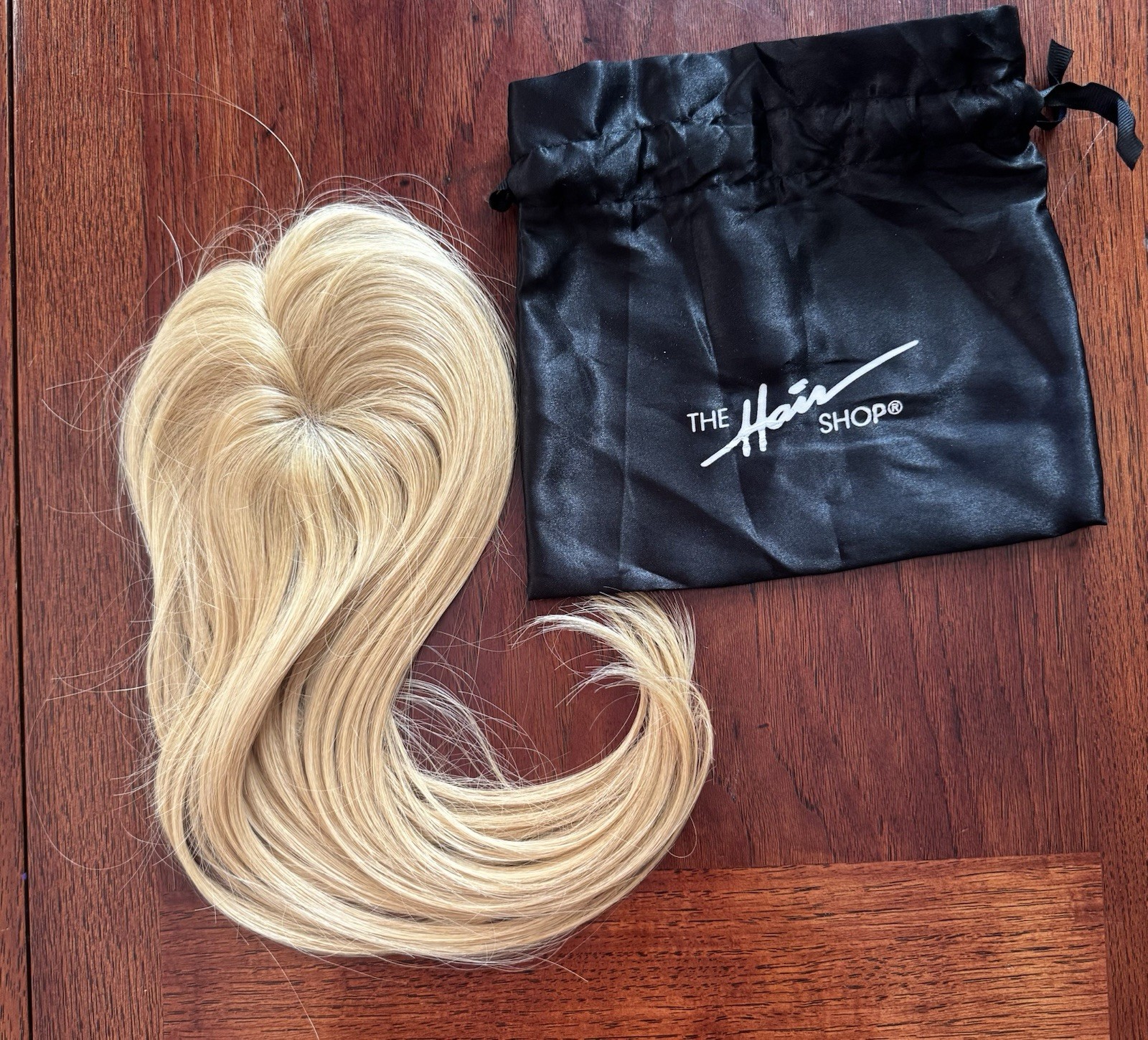 The Hair Shop Human Hair Topper 15” Blonde Highlighted Clip In Hair Piece