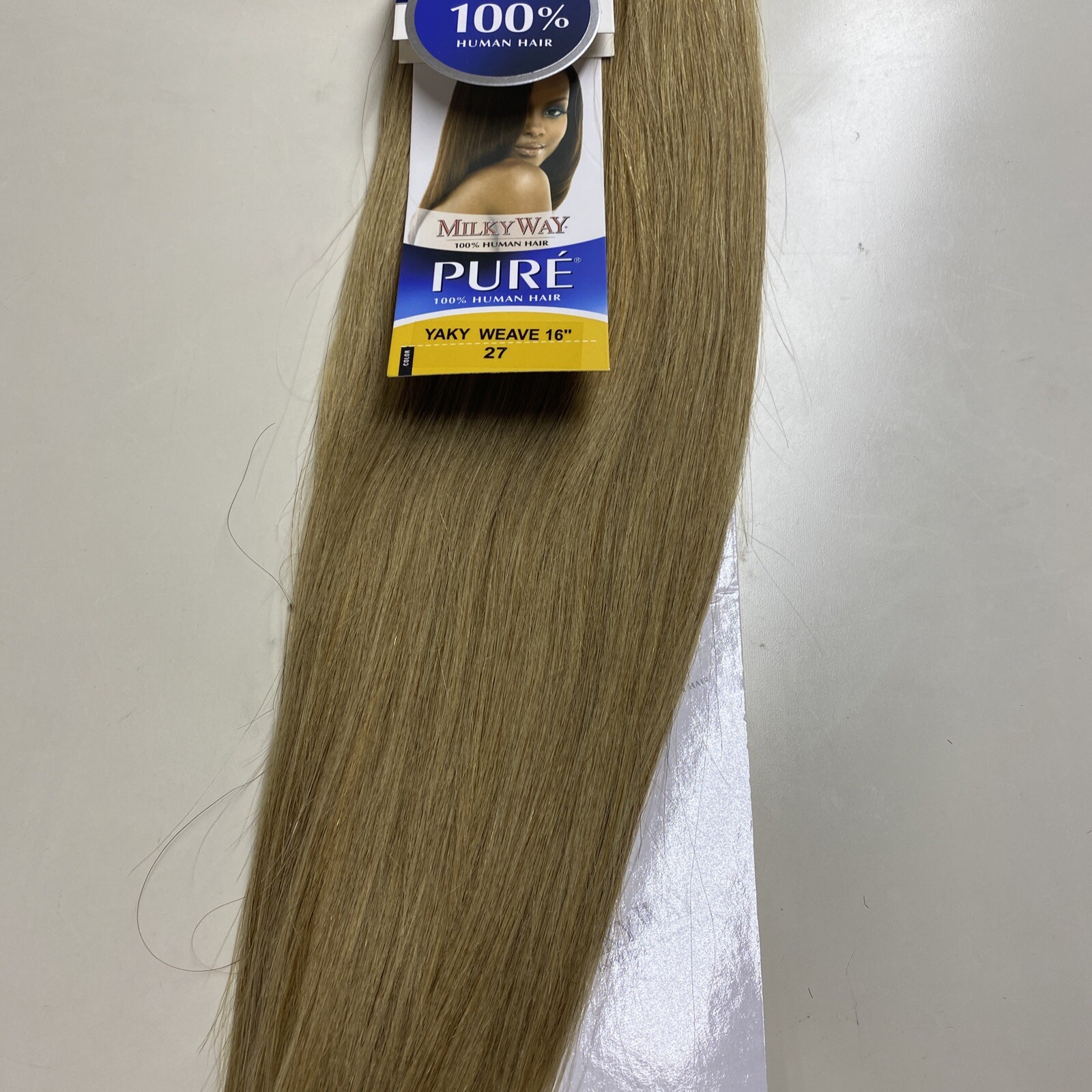 Milky Way PURE Human Hair Weave Extension Yaky_16″_#27