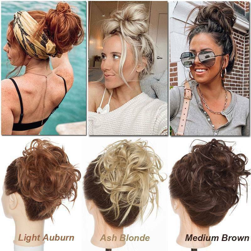 85G Thick Real as Human Messy Bun Hair Piece Scrunchie Updo Wrap Hair Extension