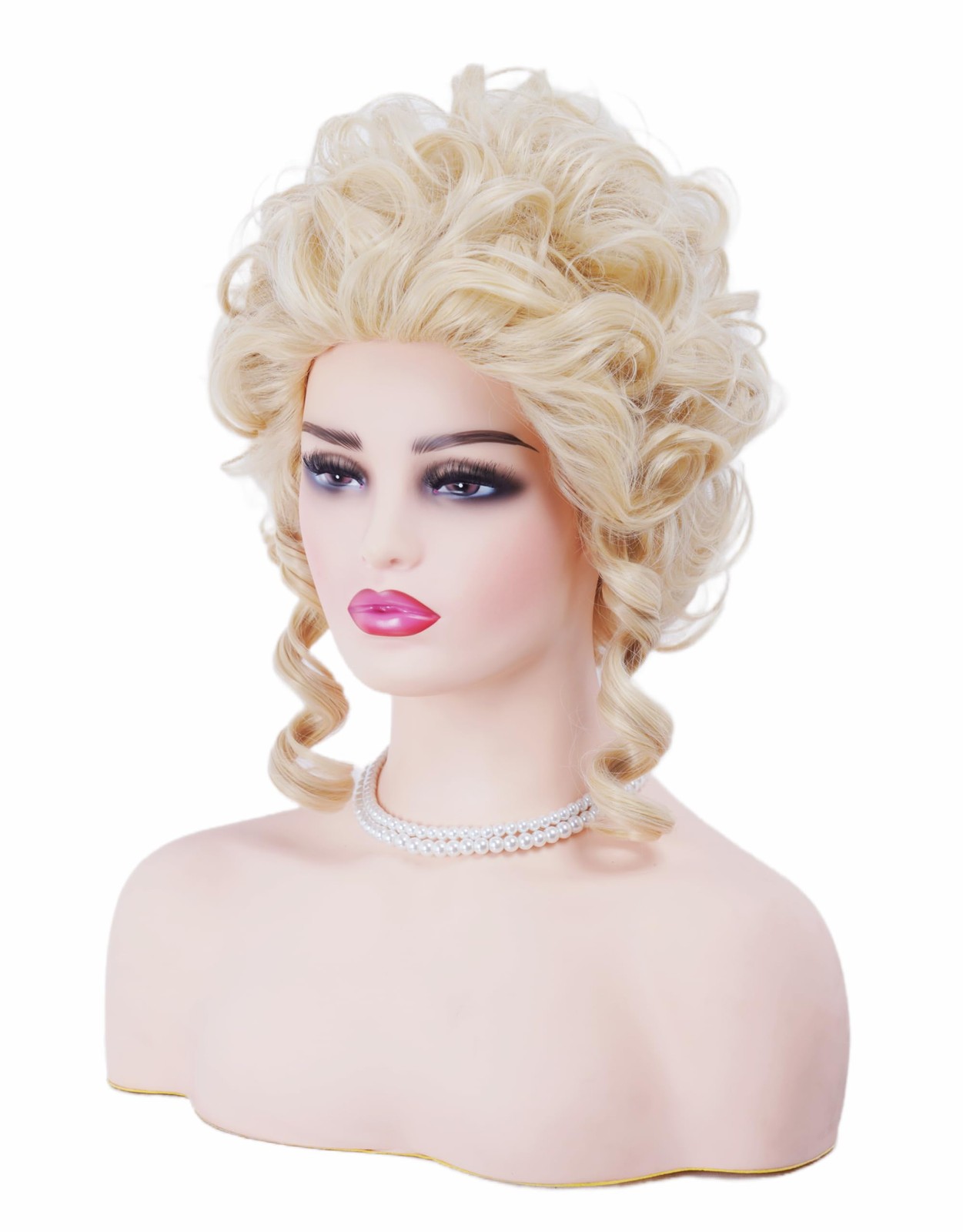 Short Wavy Blonde Big Bouffant Beehive Wig for Women 70s 80s Costume Party