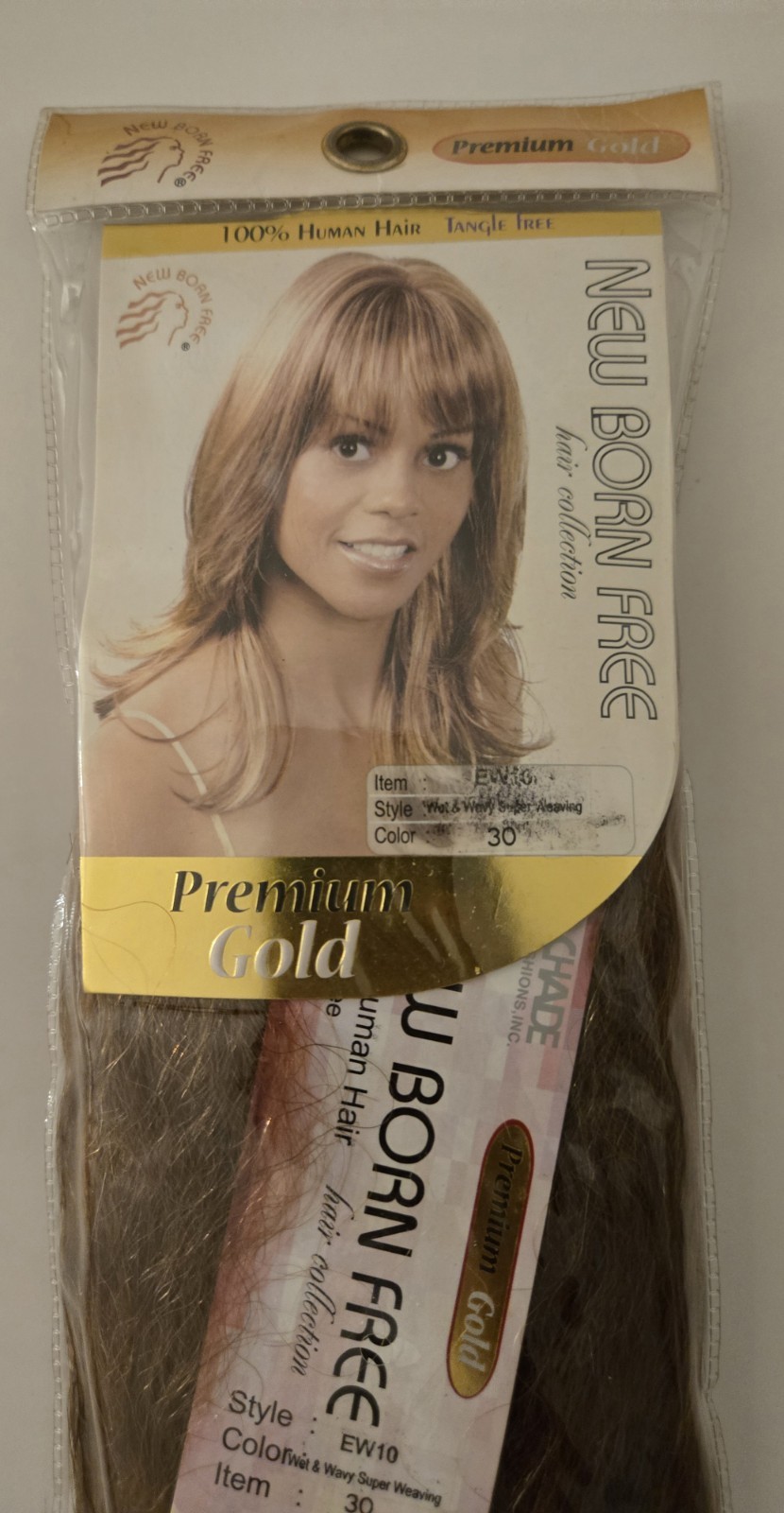 New Born Free Premium Gold Wet & Wavy Human Hair Weft 10in EW10