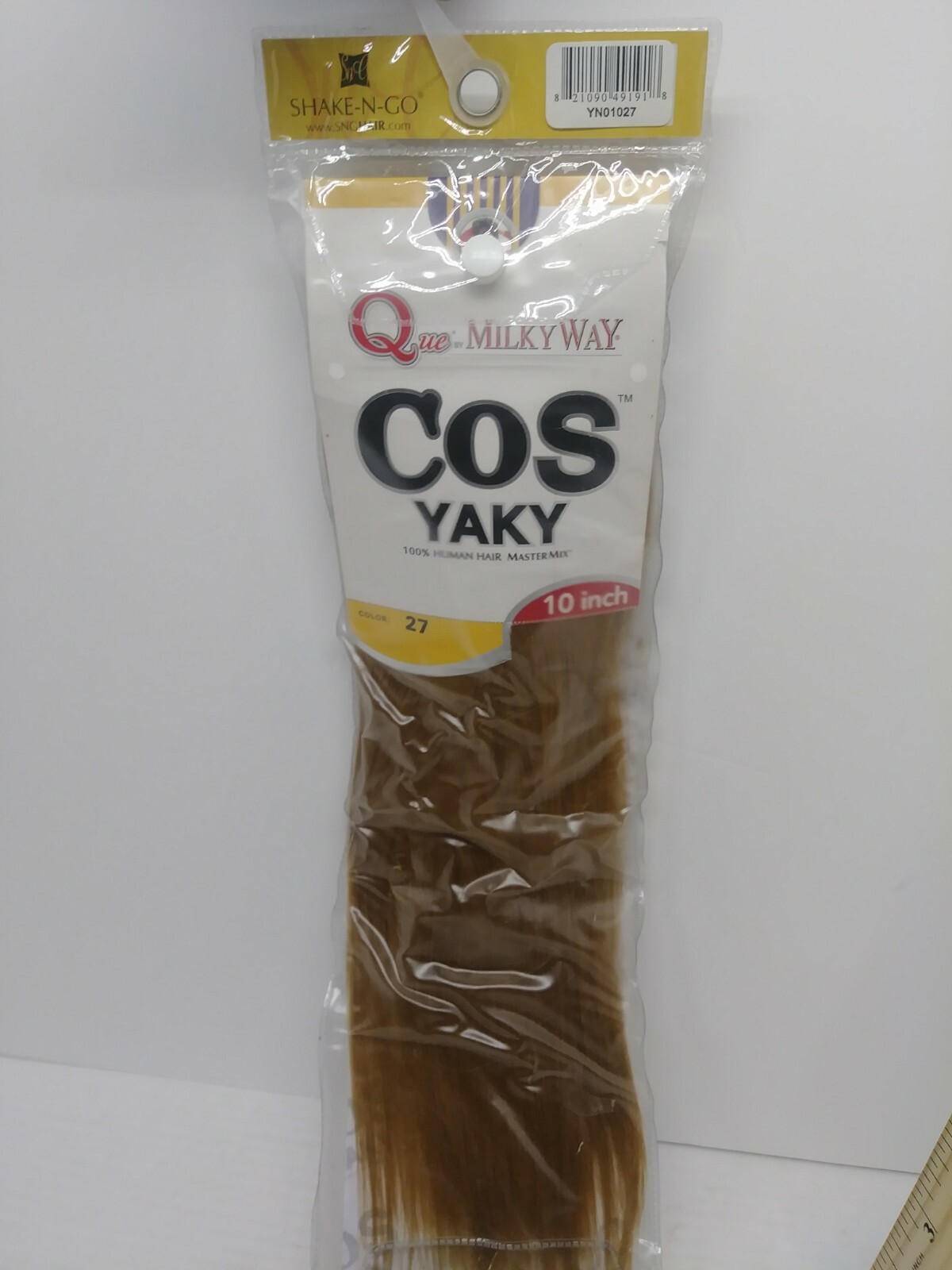 10″Que by Milky Way/COS Yaky 100%Human Hair Mastermix Golden Color#27Shake&Go (F