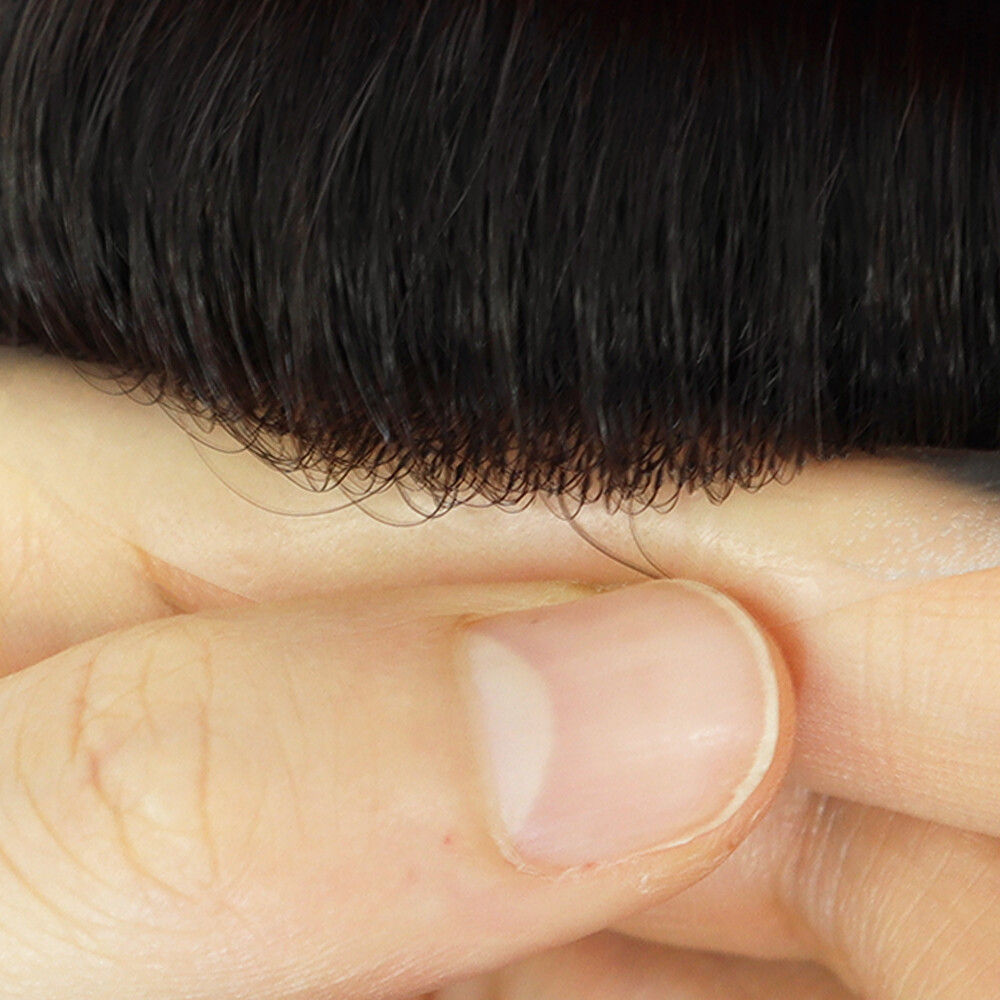 Mens Toupee Human Hair Replacement System Fine Mono Poly Skin Hairpiece 8×10 MPU