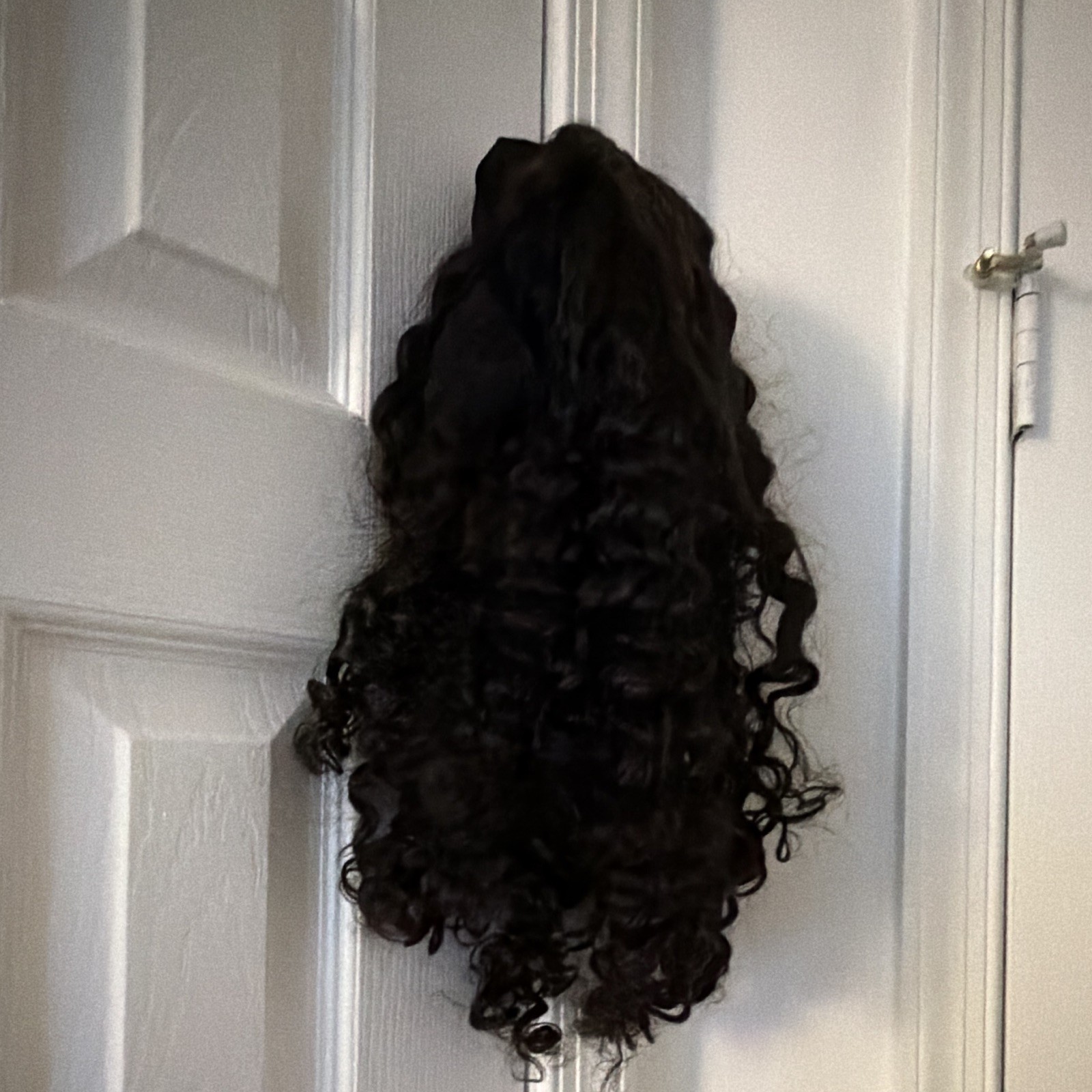 Luvme Hair Curly Black Human Hair Wig Clip-In Classic Cap 21-30 in