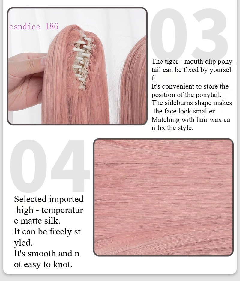 Zenless Zone Zero Nicole Demara Jiao Tu Wu Cosplay Wig Pink Double Ponytai Props