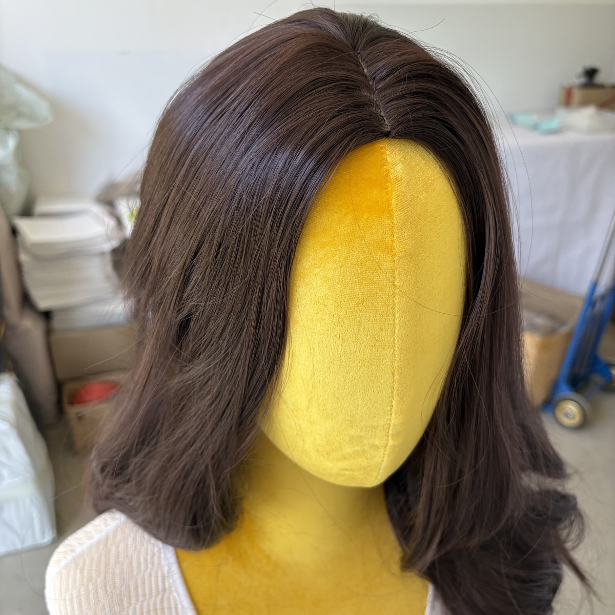 Cosplay Wigs Choc Brown Heat Resistant Synthetic Hair Halloween Long Wavy