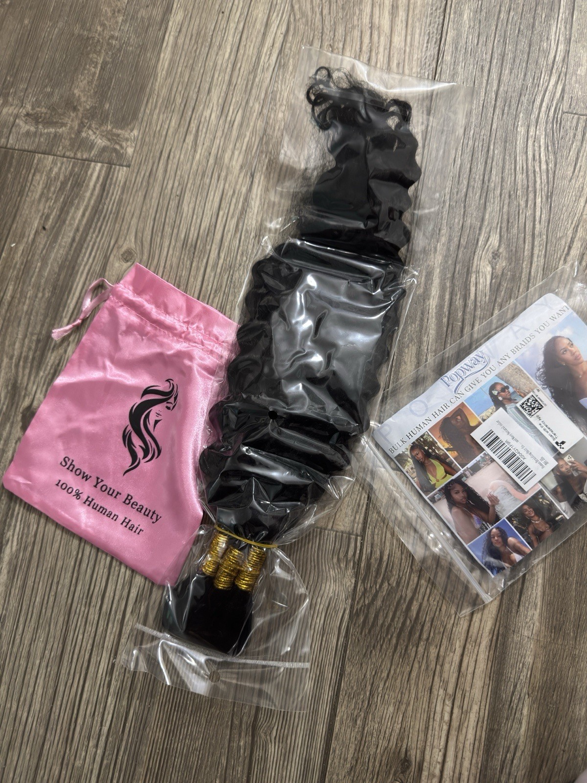 Show Your Beauty 100% Human Hair Deep Wave Bulk Extension 20 in Black 80 g