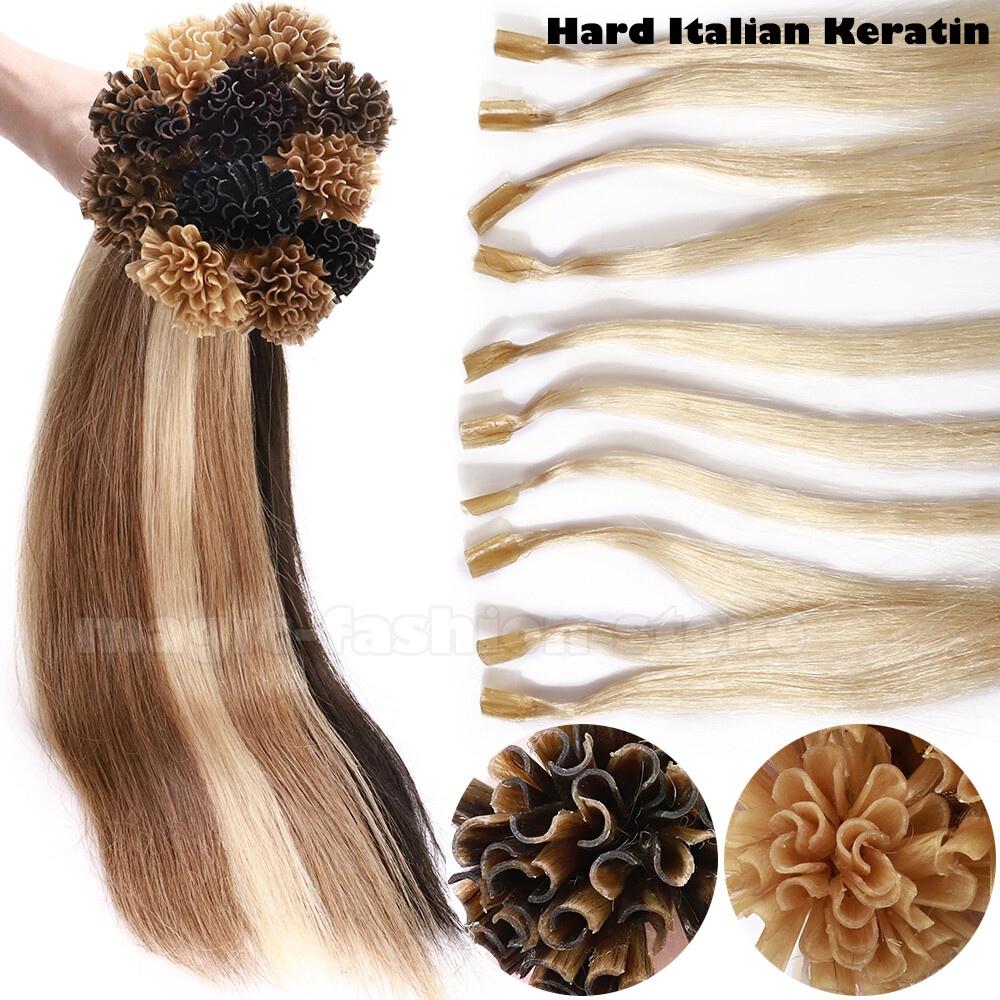 Pre Bonded Indian Keratin U Nail Tip Real Human Hair Extensions 100G 200s Blonde