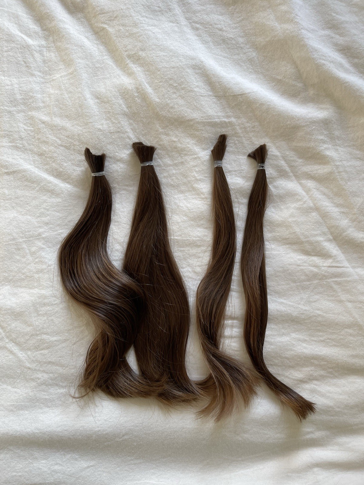 Human Hair Ponytail Haircut Virgin Brunette Hair 11-12 In Soft Silky Light Brown