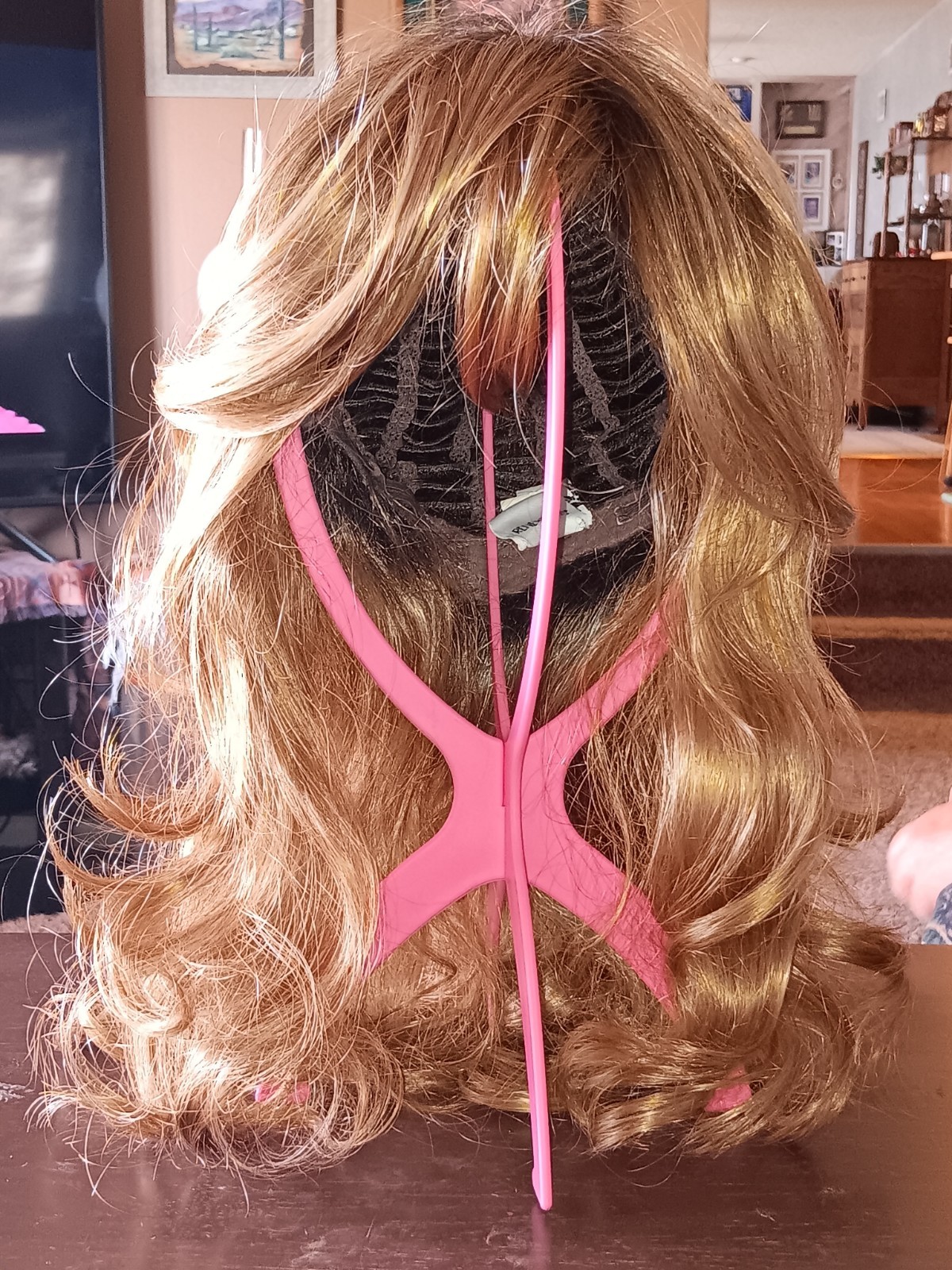 Rene’ Of Paris Wig Topper “Ensley” Peanutbutter Swirl Color Long Layered Waves